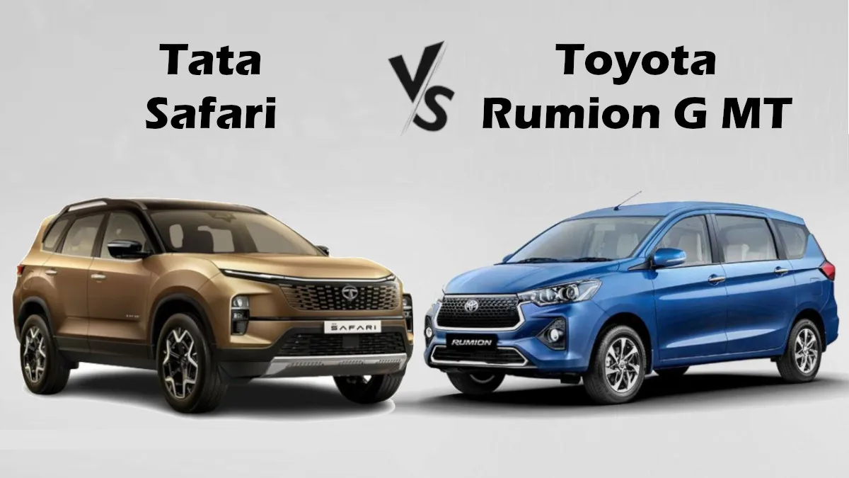 2024 Toyota Rumion G AT vs. 2024 Tata Safari: Features, Specs, Price, and More – The Ultimate Comparison