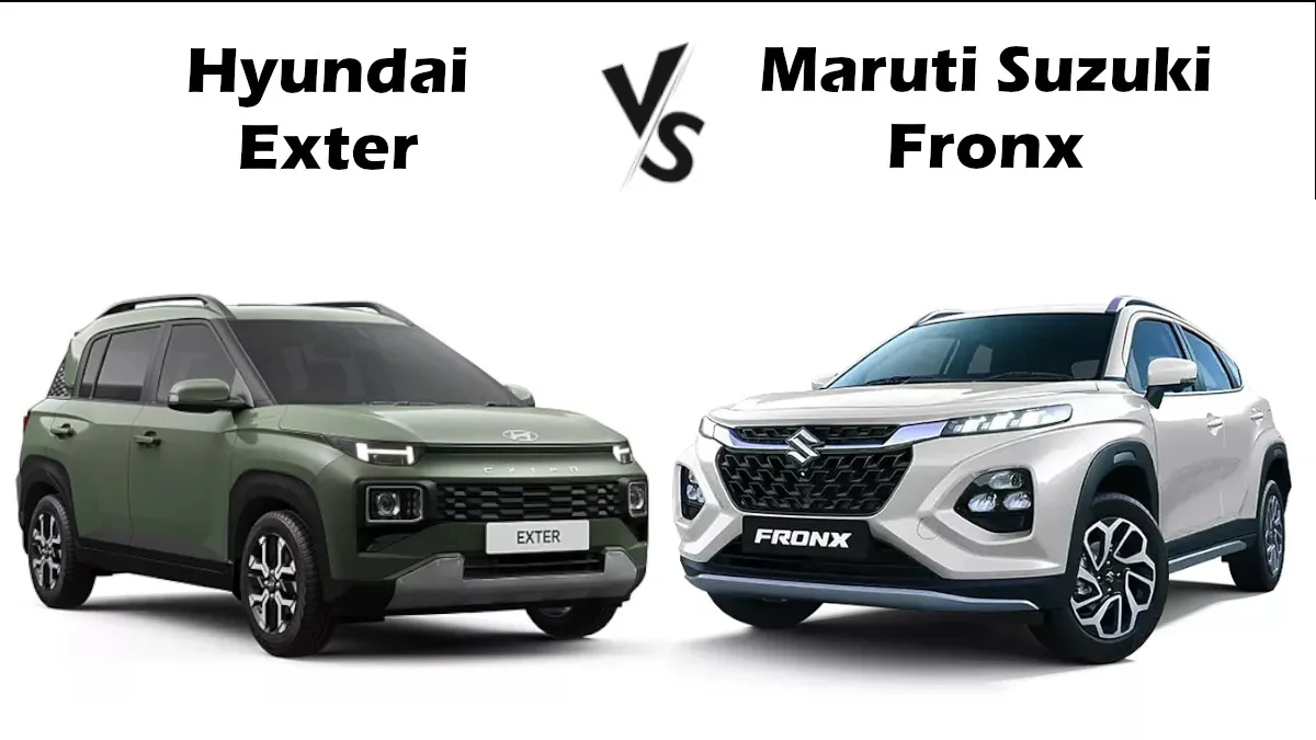 Hyundai Exter vs Maruti Suzuki Fronx: Features, Specs & Price Compared