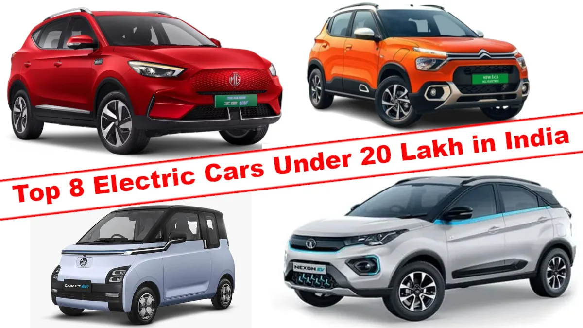 Top 8 Electric Cars Under 20 Lakh in India