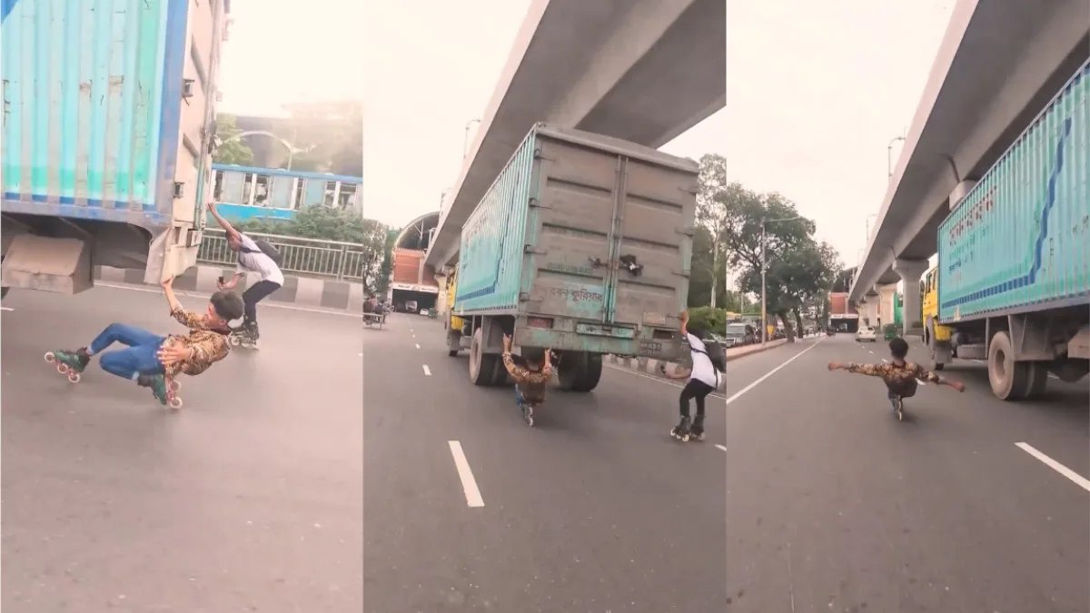 Boys Skate Behind Moving Truck in Viral Video