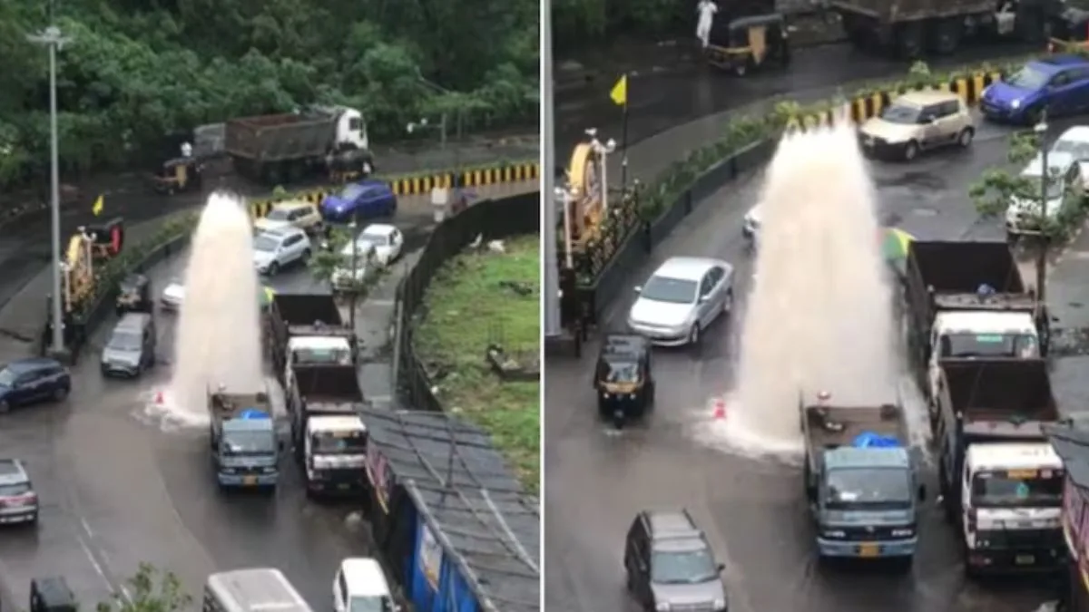 Viral Video: Fountain Erupts on Busy Mumbai Road - Here’s the Real Story