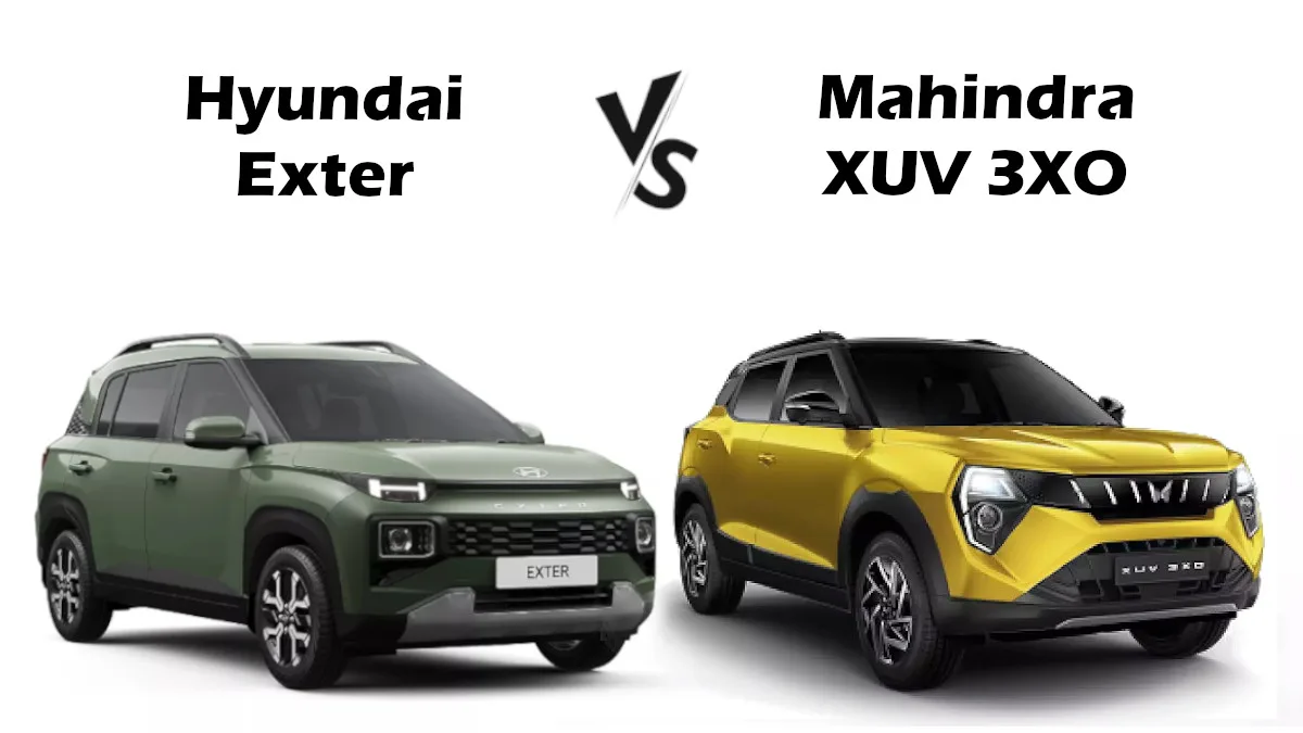 2024 Mahindra XUV 3XO AX5 L vs Hyundai Exter SX (O) Connect 1.2 MT Dual Tone: Compact SUVs Compared