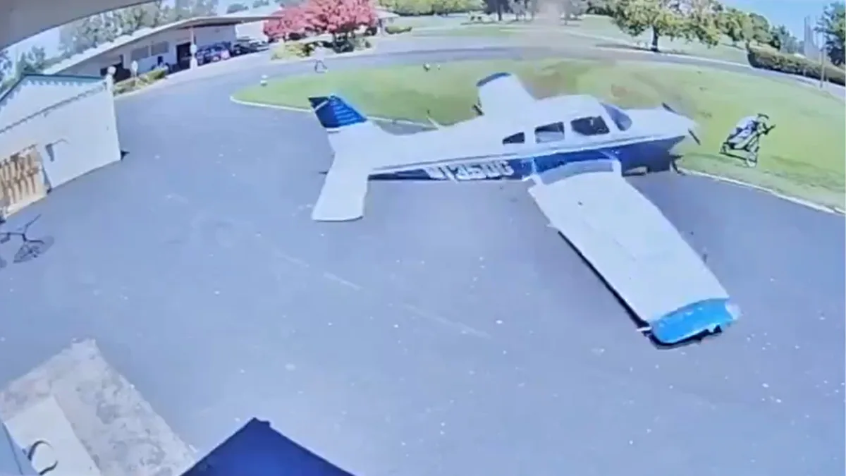 Plane Crash-Lands on Golf Course in California