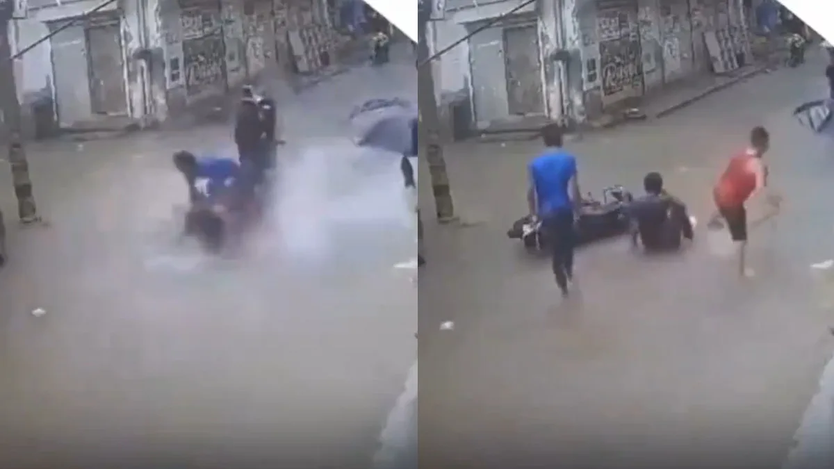 Shocking Footage of Bikers Falling Victim to Delhi Floods