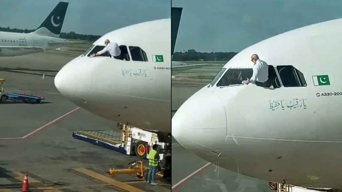 Viral Video Shows Pakistani Pilot Cleaning Windscreen Before Takeoff